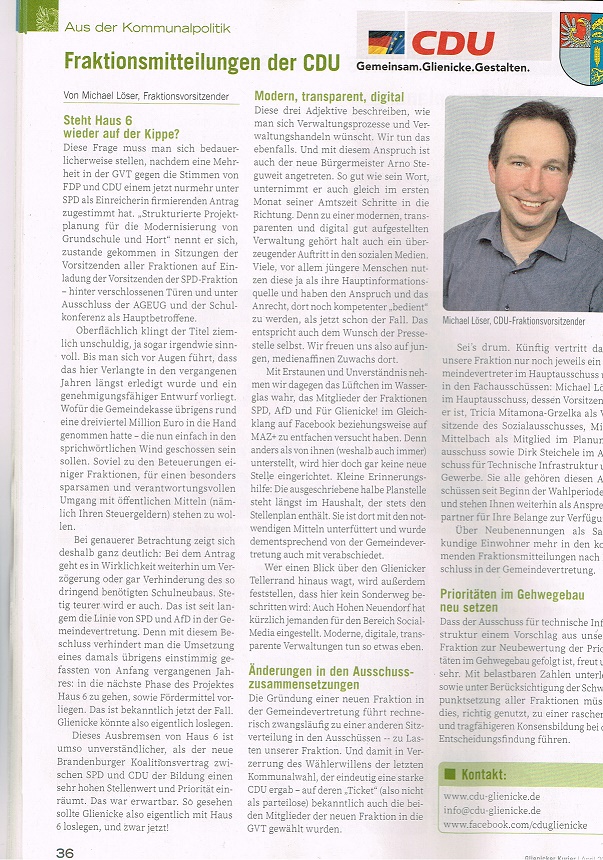 Glienicker Kurier April 2026