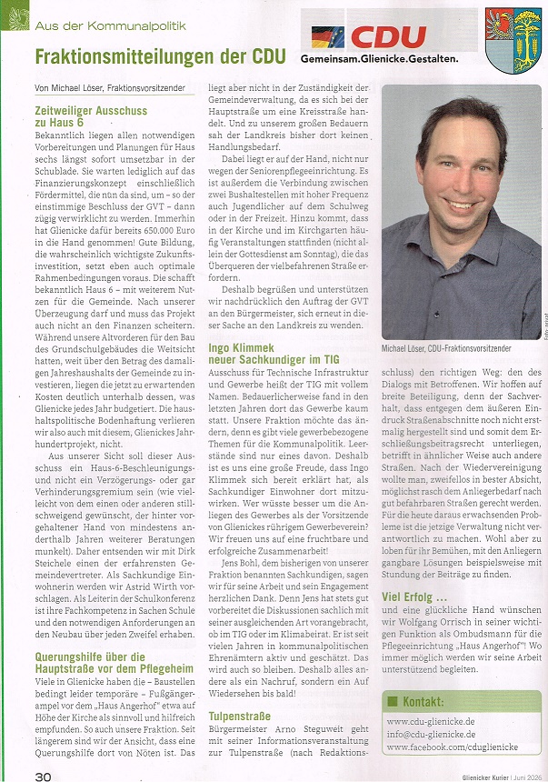 Glienicker Kurier Juni 2026